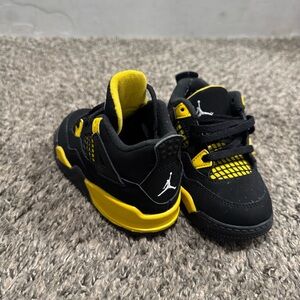 Jordan Kids Black and Yellow Sneakers